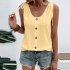 Women Tunic Tank Tops Casual Eyelet Sleeveless Shirt Blouse Summer Solid Color Loose Fit Button Tank Tops White L