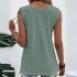 Women Tunic Tank Tops Casual Eyelet Sleeveless Shirt Blouse Summer Solid Color Loose Fit Button Tank Tops White L