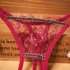Women Underwear Sexy G string Thong Lace Crotchless Intimates Sexy Panties Women Female Briefs red