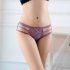 Women Underwear Sexy Pure Cotton Crotch Low Rise Hollowed Underwear red One size