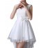 Women V Neck Lace Up Back Lace Satin Tulle High Low Short Bridesmaid Evening Gowns Prom Dress16ZQ