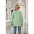 Women V Neck Long Sleeve Blouse Loose Fit Ruffles Tunics Tops Solid Color Casual Pullover Knitted Sweater Pink L