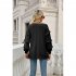 Women V Neck Long Sleeve Blouse Loose Fit Ruffles Tunics Tops Solid Color Casual Pullover Knitted Sweater Pink L