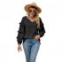 Women V Neck Long Sleeve Blouse Loose Fit Ruffles Tunics Tops Solid Color Casual Pullover Knitted Sweater Pink L