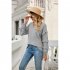 Women V Neck Long Sleeve Blouse Loose Fit Ruffles Tunics Tops Solid Color Casual Pullover Knitted Sweater Pink L