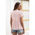 Women V Neck Short Sleeves Tops Elegant Floral Printing Pleated Blouse Casual Loose Pullover Shirt yellow M