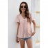 Women V Neck Short Sleeves Tops Elegant Floral Printing Pleated Blouse Casual Loose Pullover Shirt yellow M