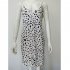 Women V neck Dress Sexy Spaghetti Strap Leopard Print A line Skirt Summer High Waist Sleeveless Mid Skirt green XL
