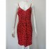Women V neck Dress Sexy Spaghetti Strap Leopard Print A line Skirt Summer High Waist Sleeveless Mid Skirt green XL