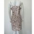 Women V neck Dress Sexy Spaghetti Strap Leopard Print A line Skirt Summer High Waist Sleeveless Mid Skirt green XL
