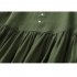 Women V neck Tank Dress Summer Linen Sleeveless A line Skirt Casual High Waist Solid Color Pullover Dress Army Green M