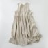 Women V neck Tank Dress Summer Linen Sleeveless A line Skirt Casual High Waist Solid Color Pullover Dress Army Green M