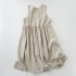 Women V neck Tank Dress Summer Linen Sleeveless A line Skirt Casual High Waist Solid Color Pullover Dress Army Green 2XL