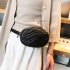 Women Waist Packs Fashionable Classic Barrel Shaped Waist Bags black