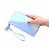 Women Wallet Long PU Leather Purse ID Bank Card Cellphone Coin Holder Zipper Hand Bag blue