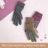 Women Warm Gloves Touch Screen Thickening Fleece Lined Cold proof Non slip Gloves for Driving Riding Khaki
