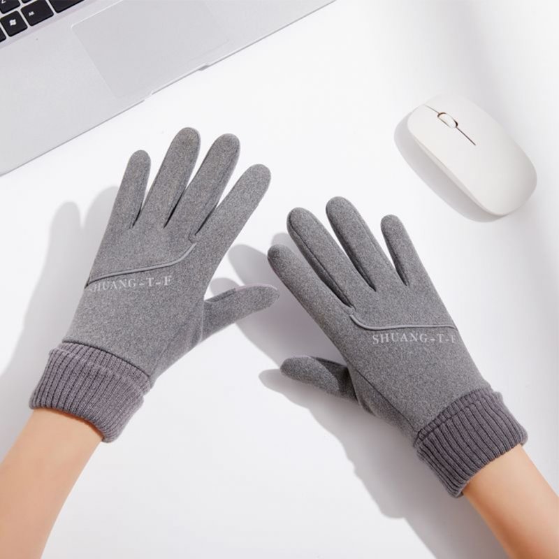 Women Warm Gloves Touch Screen Thickening Fleece Lined Cold-proof Non-slip Glove