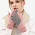 Women Warm Gloves Touch Screen Thickening Fleece Lined Cold proof Non slip Gloves for Driving Riding Gray
