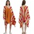 Women Wearable Blanket Sweatshirt Multifunctional Warm Super Soft Cozy Stripes Blanket One Size Orange