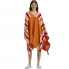 Women Wearable Blanket Sweatshirt Warm Super Soft Cozy Stripes Blanket