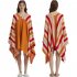 Women Wearable Blanket Sweatshirt Multifunctional Warm Super Soft Cozy Stripes Blanket One Size Orange