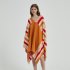 Women Wearable Blanket Sweatshirt Multifunctional Warm Super Soft Cozy Stripes Blanket One Size Orange