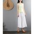 Women Wide leg Cropped Pants Summer High Waist Retro Solid Color Loose Casual Cotton Linen Pants Brick red 3XL