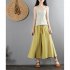 Women Wide leg Cropped Pants Summer High Waist Retro Solid Color Loose Casual Cotton Linen Pants Brick red 3XL
