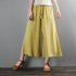 Women Wide leg Cropped Pants Summer High Waist Retro Solid Color Loose Casual Cotton Linen Pants Brick red 3XL
