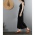 Women Wide leg Cropped Pants Summer High Waist Retro Solid Color Loose Casual Cotton Linen Pants Brick red 3XL