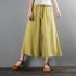 Women Wide leg Cropped Pants Summer High Waist Retro Solid Color Loose Casual Cotton Linen Pants linen color 4XL