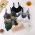 Women Wireless Bra With Breast Pad Push up Solid Color Underwear With Adjustable Strap Breathable Underwear green One size  42 5 62 5kg 