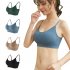 Women Wireless Bra With Breast Pad Push up Solid Color Underwear With Adjustable Strap Breathable Underwear green One size  42 5 62 5kg 