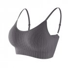 Women Wireless Bra With Breast Pad Push-up Solid Color Underwear With Adjustable Strap Breathable Underwear dark grey One size (42.5-62.5kg)