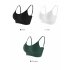 Women Wireless Bra With Breast Pad Push up Solid Color Underwear With Adjustable Strap Breathable Underwear White One size  42 5 62 5kg 