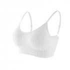 Women Wireless Bra With Breast Pad Push-up Solid Color Underwear With Adjustable Strap Breathable Underwear White One size (42.5-62.5kg)