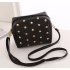 Women Xmas Gift Fashion Rivet Trim Antiwear PU Satchel Handbag Single Shoulder Oblique Cross Bag