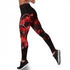 Women Yoga Leggings High Waist Breathable Large Size Pants Fashion Butterfly Printing Trousers For Running Gym red 3XL