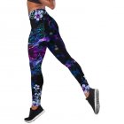 Women Yoga Leggings High Waist Breathable Large Size Pants Fashion Butterfly Printing Trousers For Running Gym blue XXL