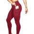 Women Yoga Pants Gym Leggings with Phone Pockets Slim Fit Sports Ninth Pants