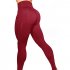 Women Yoga Pants Gym Leggings with Phone Pockets Slim Fit Sports Ninth Pants red XL