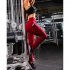 Women Yoga Pants Gym Leggings with Phone Pockets Slim Fit Sports Ninth Pants red XL