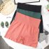 Women Yoga Shorts High Waist Hip Lifting Tummy Control Safety Underwear Sports Shorts blue one size