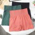 Women Yoga Shorts High Waist Hip Lifting Tummy Control Safety Underwear Sports Shorts yellow one size