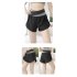 Women Yoga Shorts With Pocket Contrast Color Seamless Quick drying Sports Short Pants For Running Fitness Cycling black L