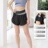 Women Yoga Shorts With Pocket Contrast Color Seamless Quick drying Sports Short Pants For Running Fitness Cycling black L