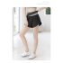 Women Yoga Shorts With Pocket Contrast Color Seamless Quick drying Sports Short Pants For Running Fitness Cycling black L