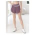 Women Yoga Shorts With Pocket Contrast Color Seamless Quick drying Sports Short Pants For Running Fitness Cycling blue L