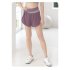 Women Yoga Shorts With Pocket Contrast Color Seamless Quick drying Sports Short Pants For Running Fitness Cycling blue XXL
