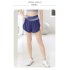 Women Yoga Shorts With Pocket Contrast Color Seamless Quick drying Sports Short Pants For Running Fitness Cycling blue XXL